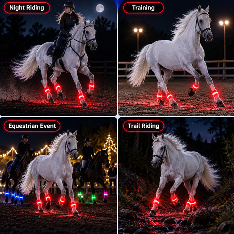 🐎 LED Horse Leg Bands | Evening Riding Safety Glow Vibe