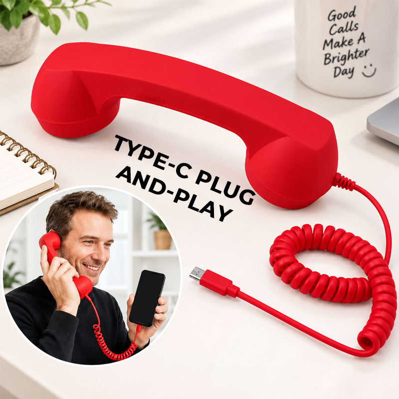 ☎️ Retro Type-C Phone Handset – Vintage Telephone Receiver for Your Smartphone