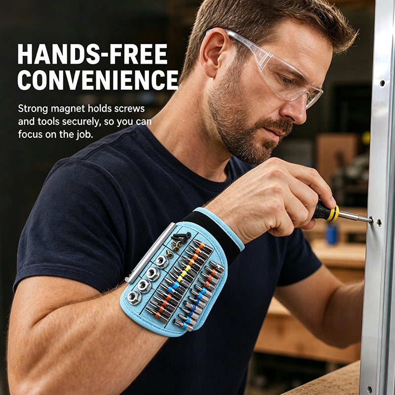 🛠️ Elegant Collectible Magnetic Wristband Tool Holder, Heavy-Duty Handmade Oxford Cloth Hardware Storage Wrist Band, Holiday Practical Gift for Handymen & Carpenters