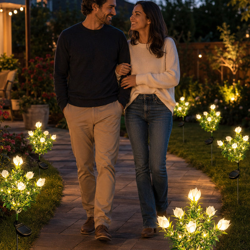 ⏳LAST DAY SPECIAL PRICE: ￡9.99!!🌸Solar Gardenia Flower Lights