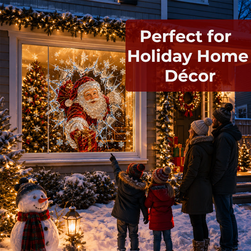 🎅 Sparkly Crystal Santa Decor｜Magical Christmas Window Display