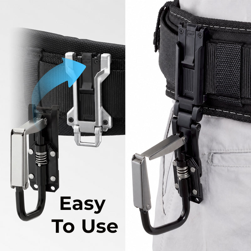 🛠️ Quick‑Lock Belt Tape Holder Heavy‑Duty Work Tool Clip‑On Organizer