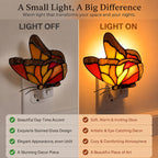 🦋🌼 Stained‑Glass Decor Plug‑In Night Lamp