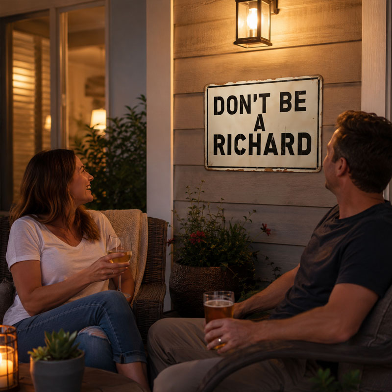 😂😂Don't Be A Richard Funny Pun Retro Metal Wall Sign
