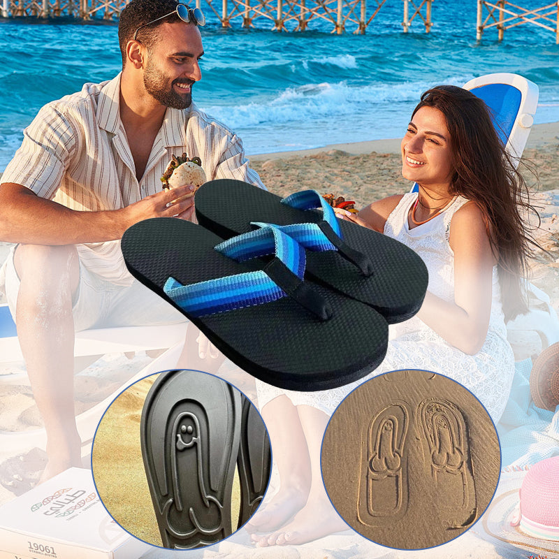😜Funny Footprint Pattern Platform Flip Flops