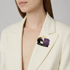 🌺 Purple Poppy Horse Memorial Brooch 💜 Meaningful Symbol Accessory