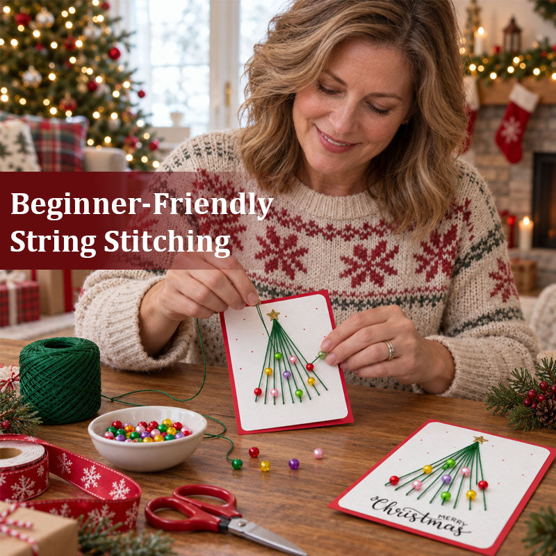 🧵 Cozy Family Christmas Craft Kit, Create Keepsake‑Worthy Handmade Christmas Cards for Gifting