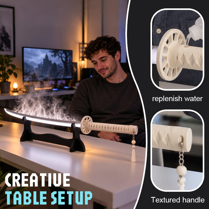 ⚔️ Samurai Sword Humidifier – Cool Anime Desk Decor Mist Maker!