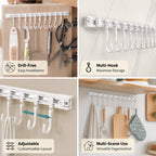🧺 LIMITED-TIME OFFER: Buy one get one free!! ✨ No-drill sliding rail organiser hook – Adjustable, Sturdy 🛠️