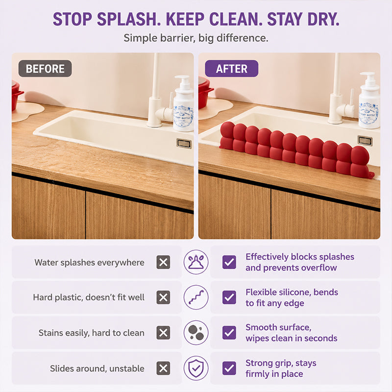 🏡Silicone Sink Splash Guard Keep Your Kitchen Dry & Tidy
