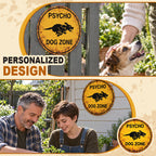 🐕⚠️ Psycho Dog Zone Funny Yard Sign – Cheeky Warning Plaque For Dog Owners!