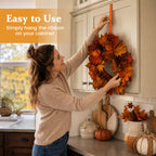 🍂Autumn Maple Leaf Kitchen Cabinet Wreaths with Ribbon