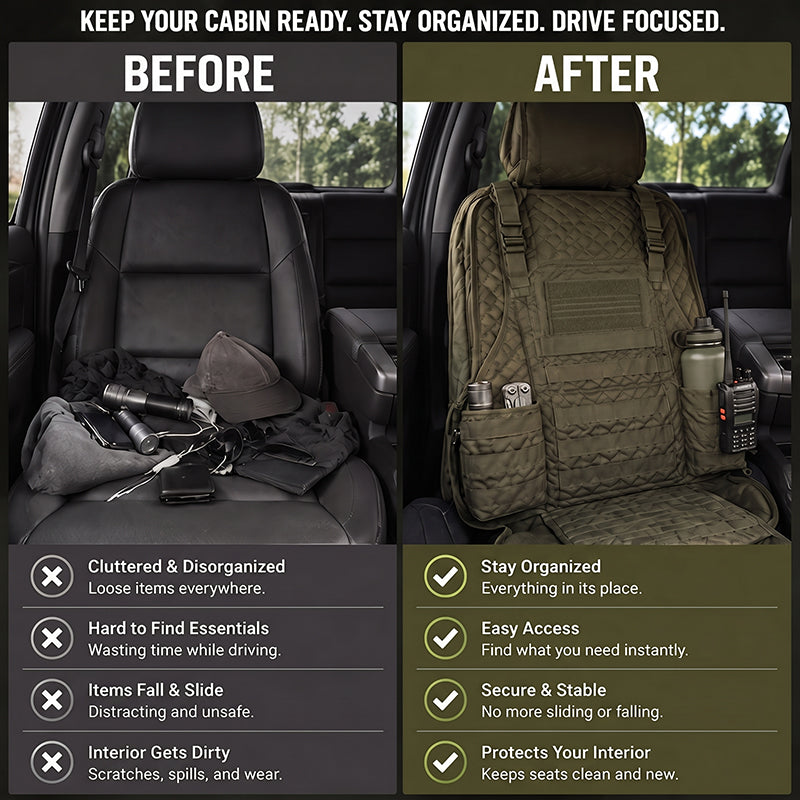 🚗Camouflage Tactical Car Seat Cover With Storage Pockets