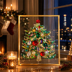 🎄✨ Handmade Elegant Collectible Crystal Beaded Tabletop Christmas Tree, Sparkling Gem Pearl Holiday Home Decor
