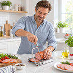 🧀✨ Stainless Steel Cheese Slicer with Scale – Effortless Even Slices for Your Platters!
