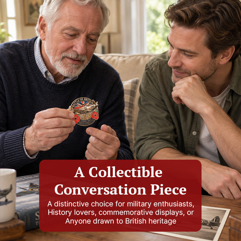 ✈️ Battle of Britain Commemorative Pin – Patriotic Remembrance Collectible With Poppy & Aircraft Motif