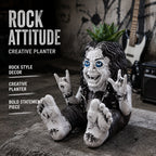 🤘 Rock‑On Gesture Face Succulent Planter, Quirky Rock‑and‑Roll Plant Pot