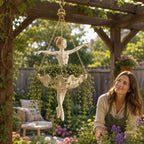 🩰🌿 Ballet Dancer Hanging Planter