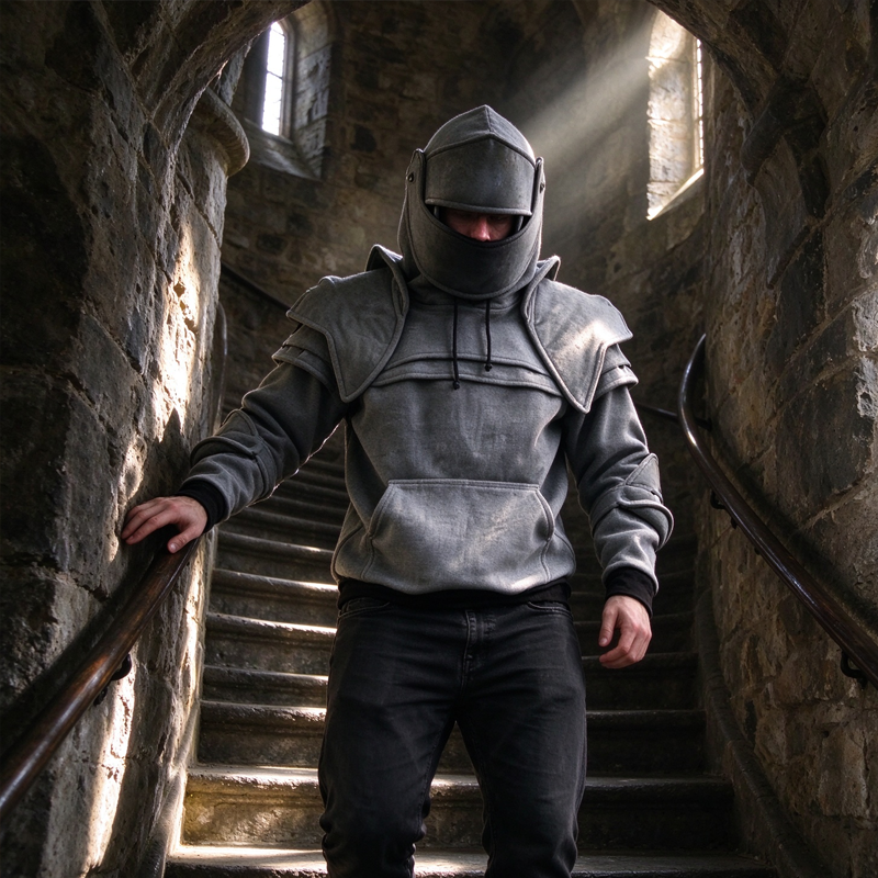 🛡️ Knight Cosplay Hoodie – Medieval Fantasy Streetwear Pullover!