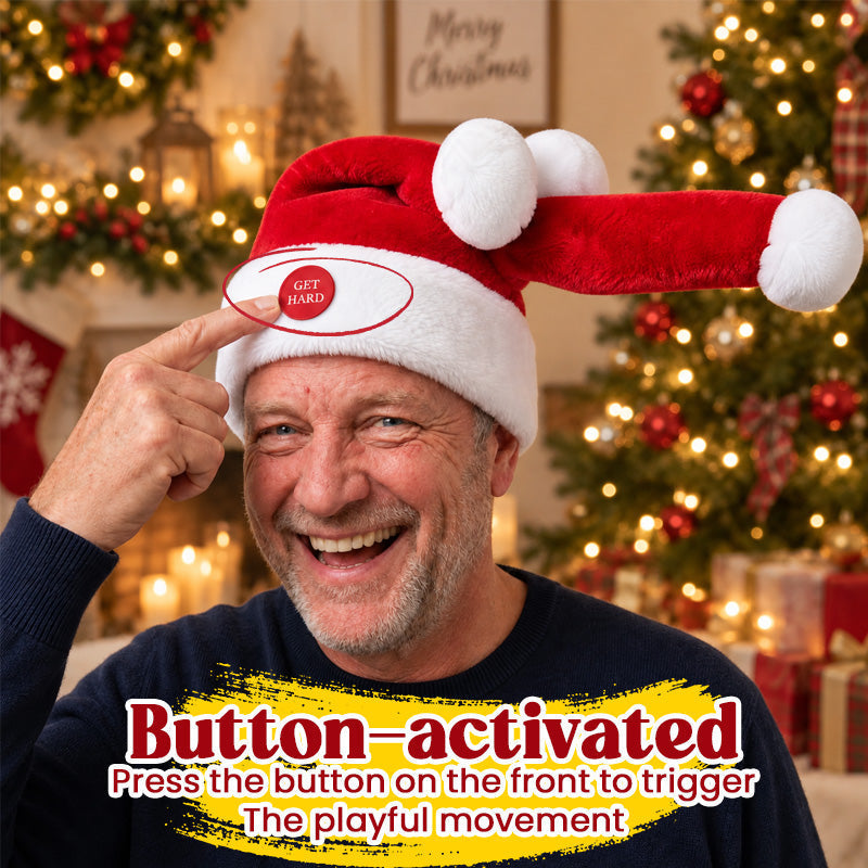 🎅 Funny Moving Santa Hat – Fun Christmas Party Accessory