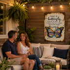 🦋 Handmade Vintage Butterfly Metal Wall Sign, Inspirational Farmhouse Healing Gift