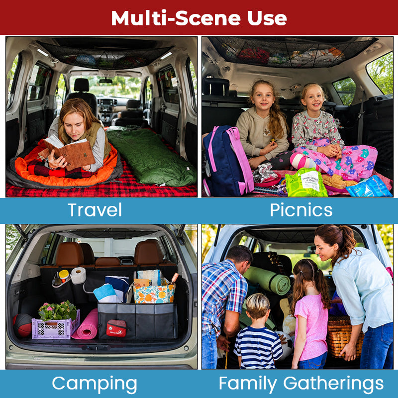 🚗 Car Storage Net Pocket | Ceiling Space‑Saving Mesh Organizer