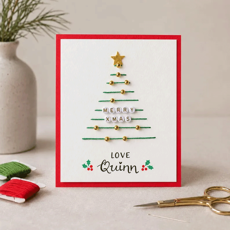 🧵 Cozy Family Christmas Craft Kit, Create Keepsake‑Worthy Handmade Christmas Cards for Gifting
