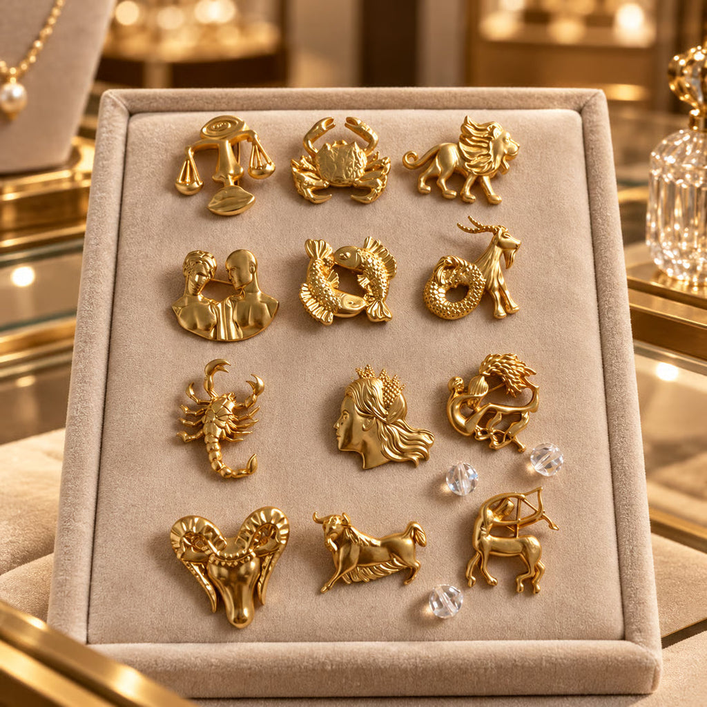 ♈ Vintage Zodiac Sign Brooch – Personalised Astrology Accessory!