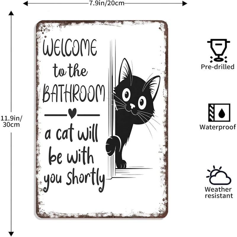 🔥Last day 50% off – Vintage black and white cat wall art