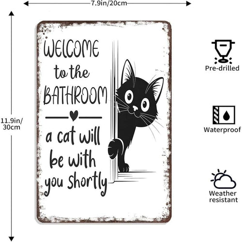 🔥Last day 50% off – Vintage black and white cat wall art