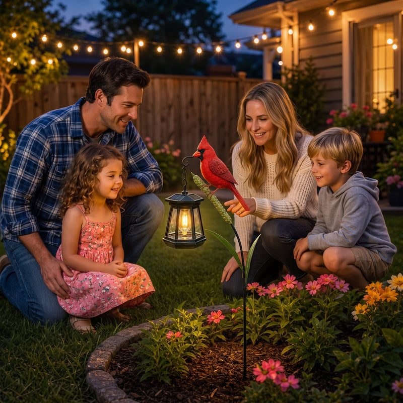 🐦Solar Cardinal Garden Lantern