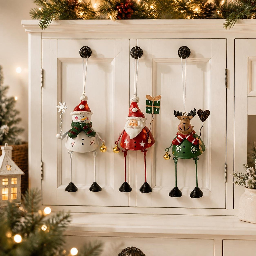 🌲✨ Hand-Painted Dangling Leg Christmas Ornaments