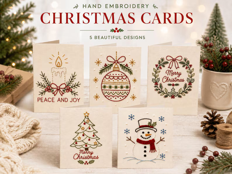 🎄 Beginner-Friendly Christmas Embroidery Kit, Relaxing Holiday Craft Project & Meaningful Gift