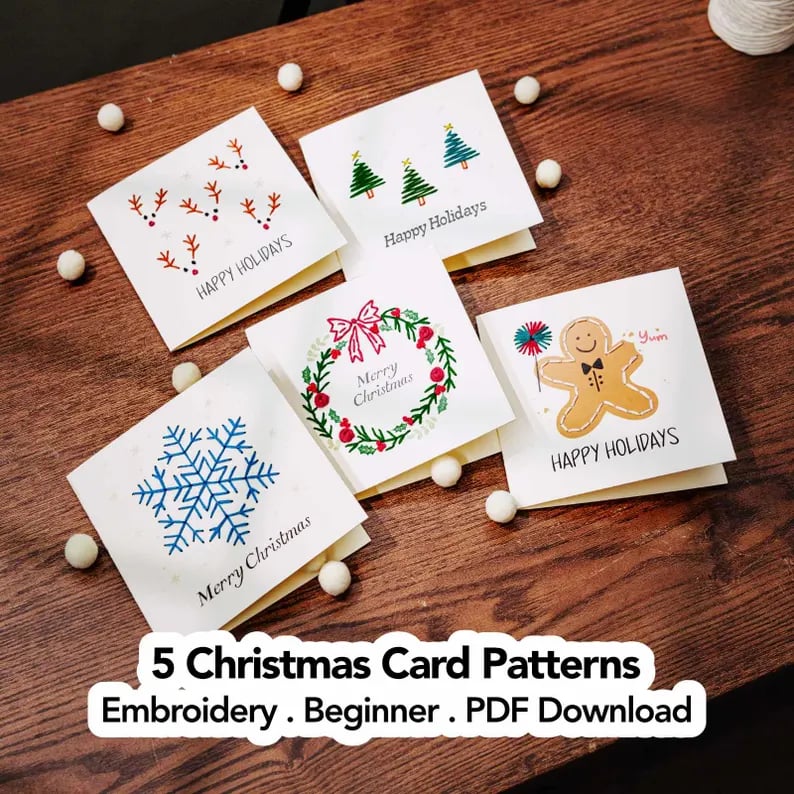 🎄 Beginner-Friendly Christmas Embroidery Kit, Relaxing Holiday Craft Project & Meaningful Gift