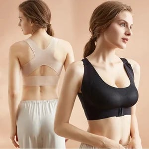 ✨Wireless Support Bra with Front Fastening and Crossed Straps at the Back