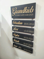 Personalized Grandkids Hanging Decor Sign