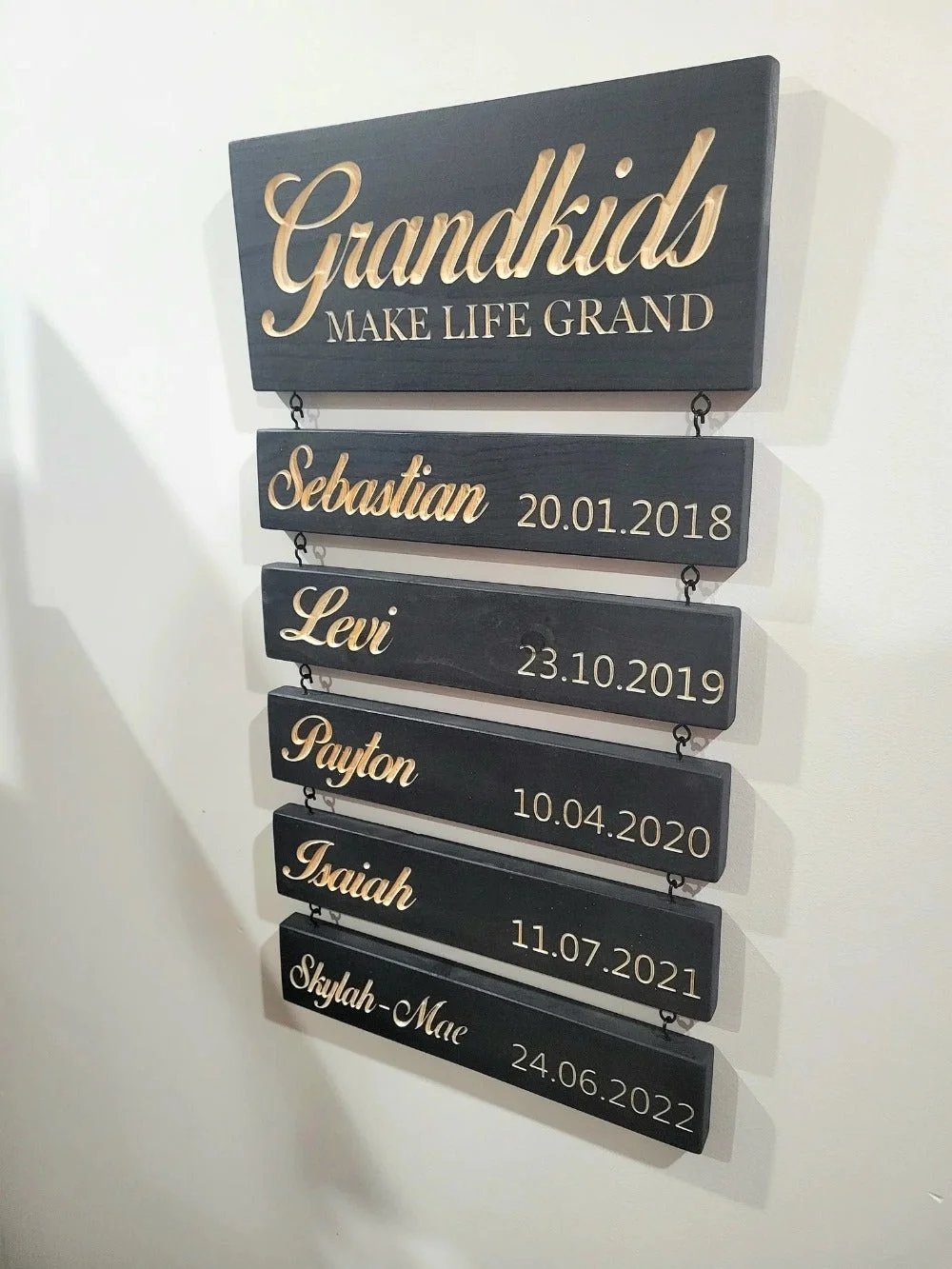 Personalized Grandkids Hanging Decor Sign