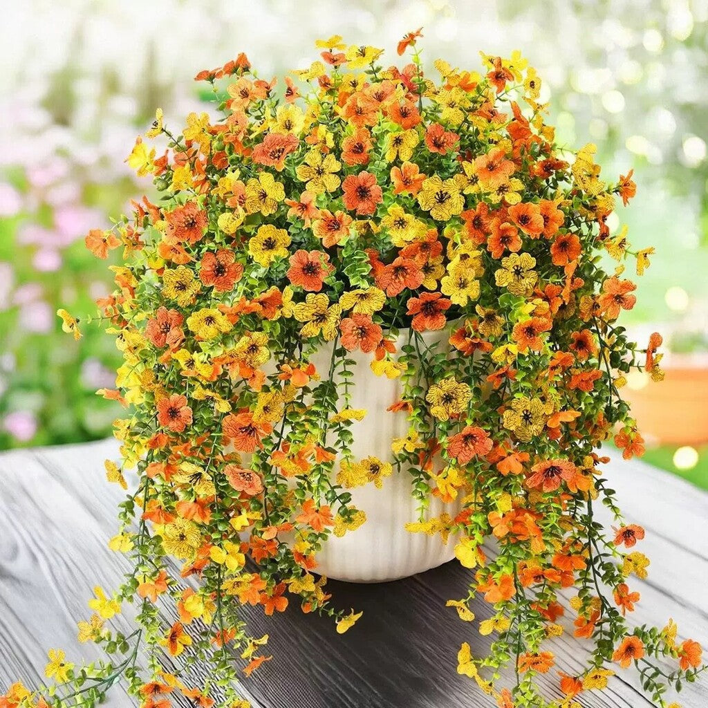 ⏳LAST DAY SPECIAL PRICE: ￡6.99!!🌷Outdoor cascading daisy and eucalyptus flowers – UV resistant