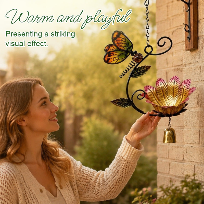 🦋 Butterfly Bird‑Feeder Wind Chime 🌼 Whimsical Garden Hanging Decor