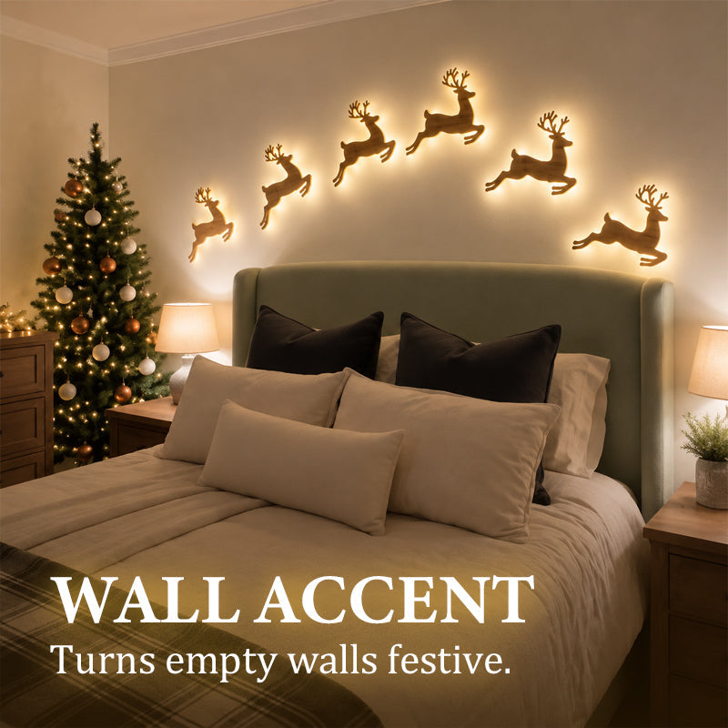 ✨ Reindeer Light Stickers – Soft‑Glow Festive Wall Accent For Christmas Home Decor