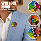 Geometric Choice Badge Pin – Funny Spinner Brooch for Clothing & Lapels