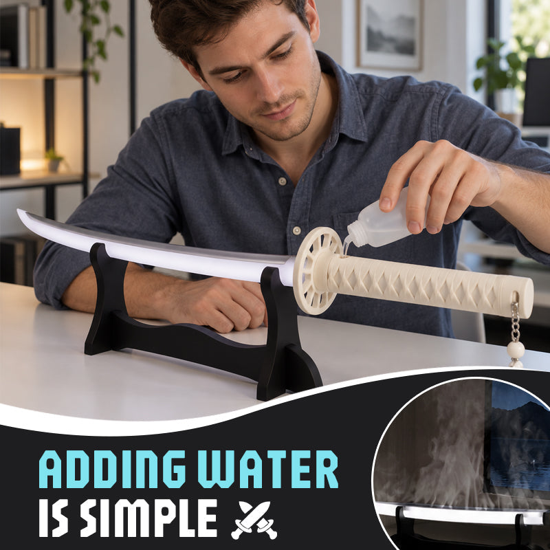 ⚔️ Samurai Sword Humidifier – Cool Anime Desk Decor Mist Maker!