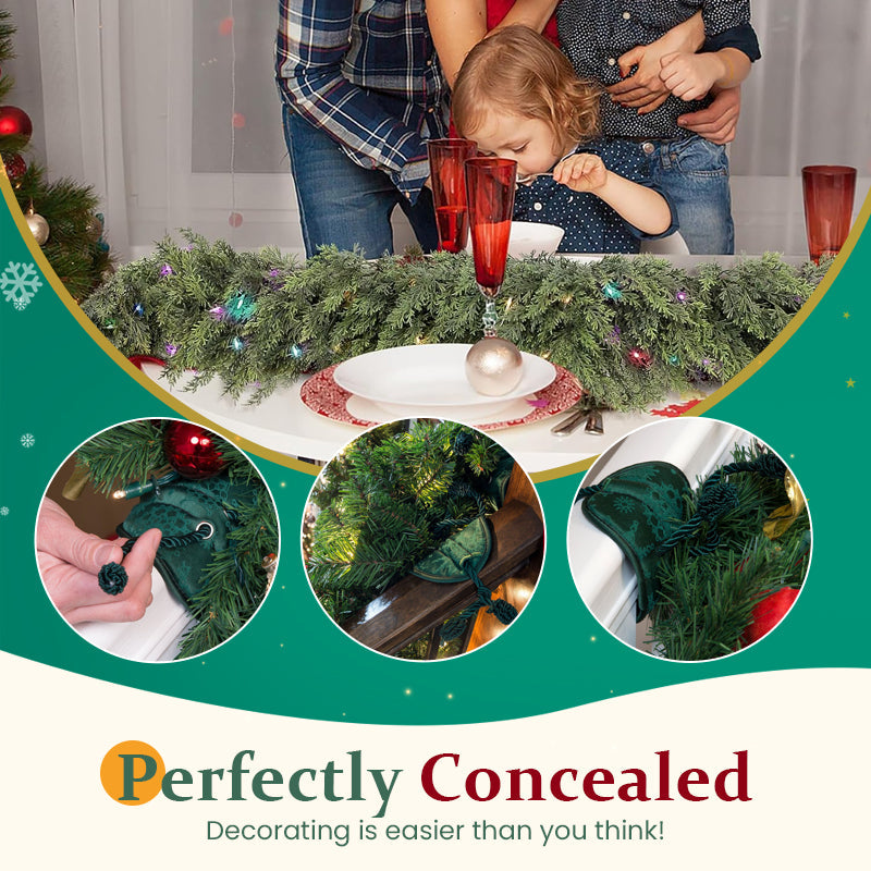 🎀 Reusable Soft Fabric Banister Garland Ties – Scratch‑Free Holiday Stair Decoration