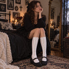 🎀🖤 Y2K Cutout Hook Statement Socks – Edgy Fashion Socks For Outfit Styling