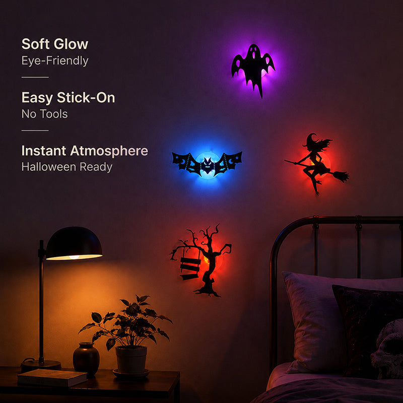 🎃🦇 Assorted Spooky Shape Halloween Backlit Wall Lights