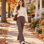 ✨ Fleece Lined Slim Flare Pants – Warm & Figure-Hugging Trousers!