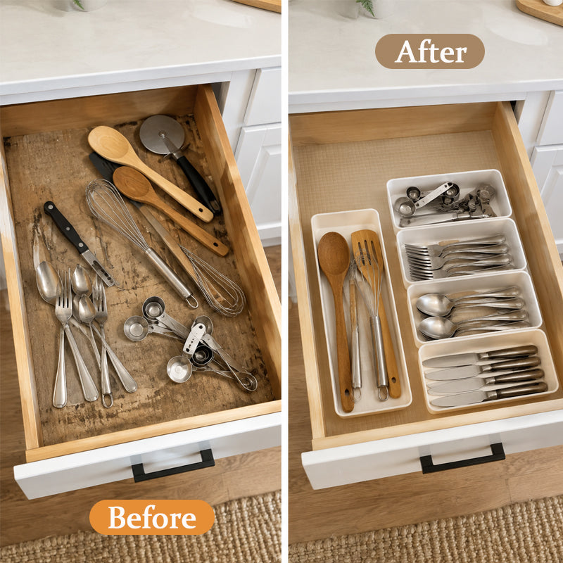 🧺 Non‑Slip Easy‑Cut Shelf & Drawer Liner Kitchen Storage Accessory