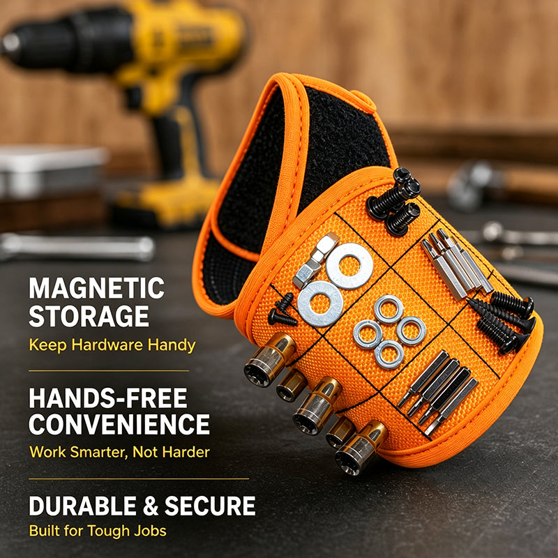 🛠️ Elegant Collectible Magnetic Wristband Tool Holder, Heavy-Duty Handmade Oxford Cloth Hardware Storage Wrist Band, Holiday Practical Gift for Handymen & Carpenters