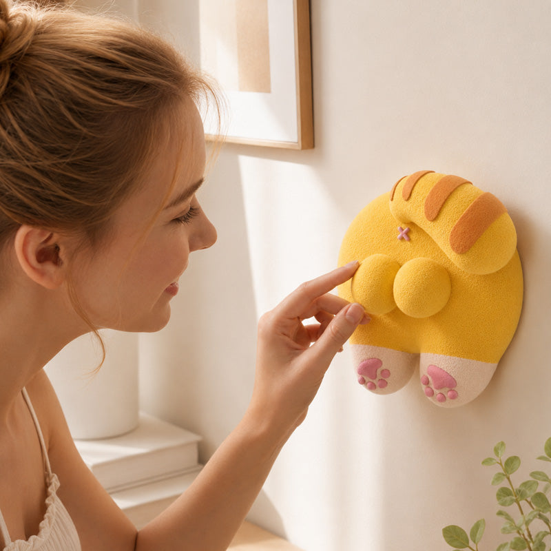 Whimsical Cat Butt Switch Cover - 3D Printed Home Decor & Wall Flaw Concealer