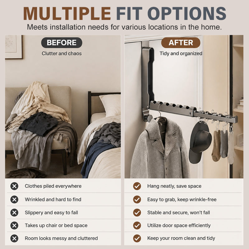 🧺 Space‑Saving Foldable Behind‑Door Hanging Storage Holder